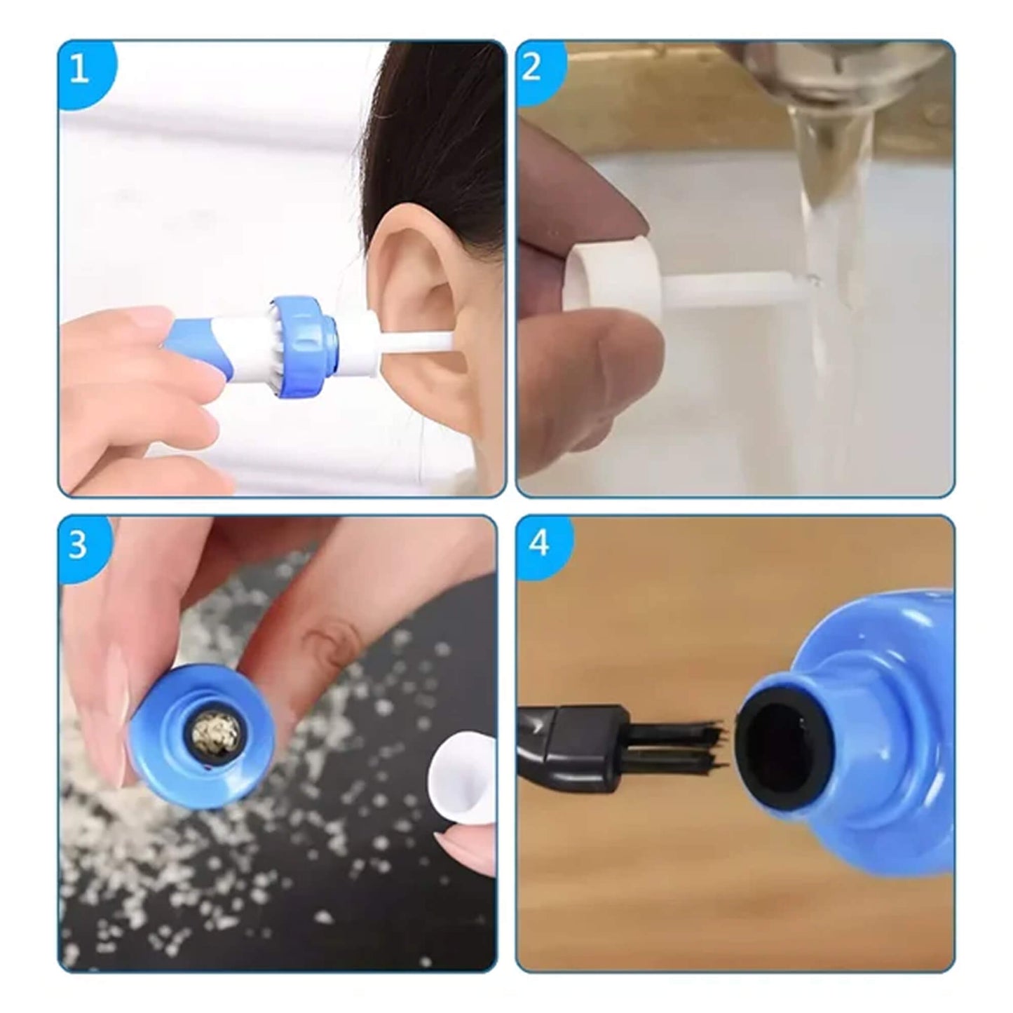 Electric Ear Wax Removal Tool with Medical Grade Silicone Tip and 60 Minute Battery