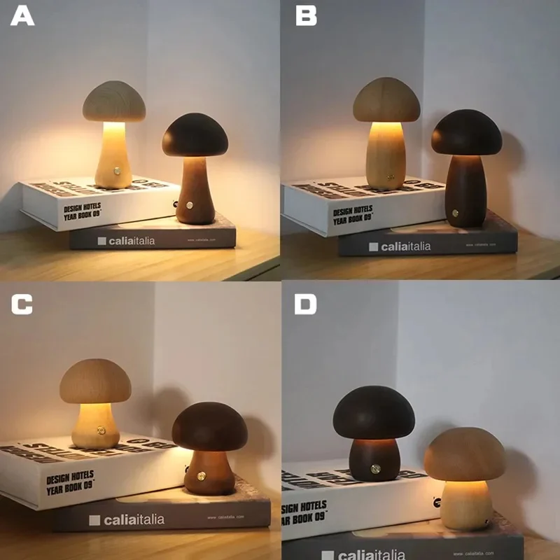Mushroom Night Light with Touch Control and Adjustable Brightness