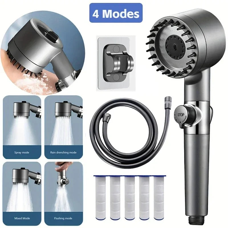 Filtered Shower Head with High Pressure Spray for Clean Water