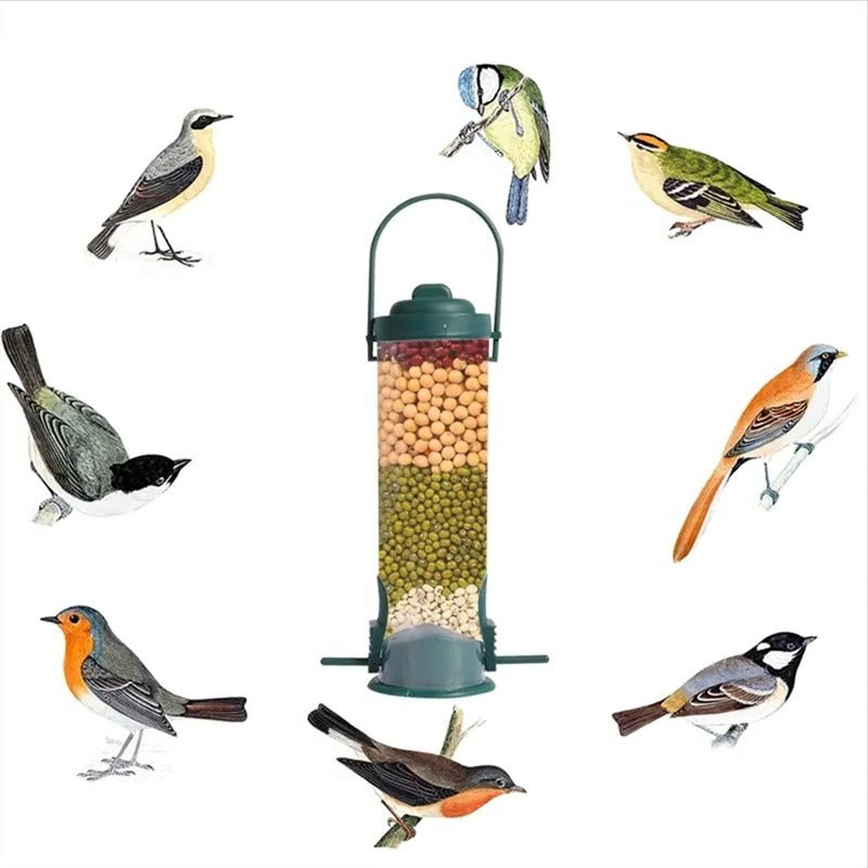 Durable Metal Bird Feeder with Window Mount and Rotating Perch System