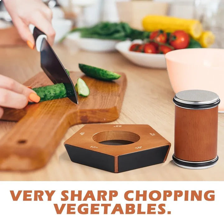 Kitchen Knife Sharpener Manual Rolling System Diamond Discs