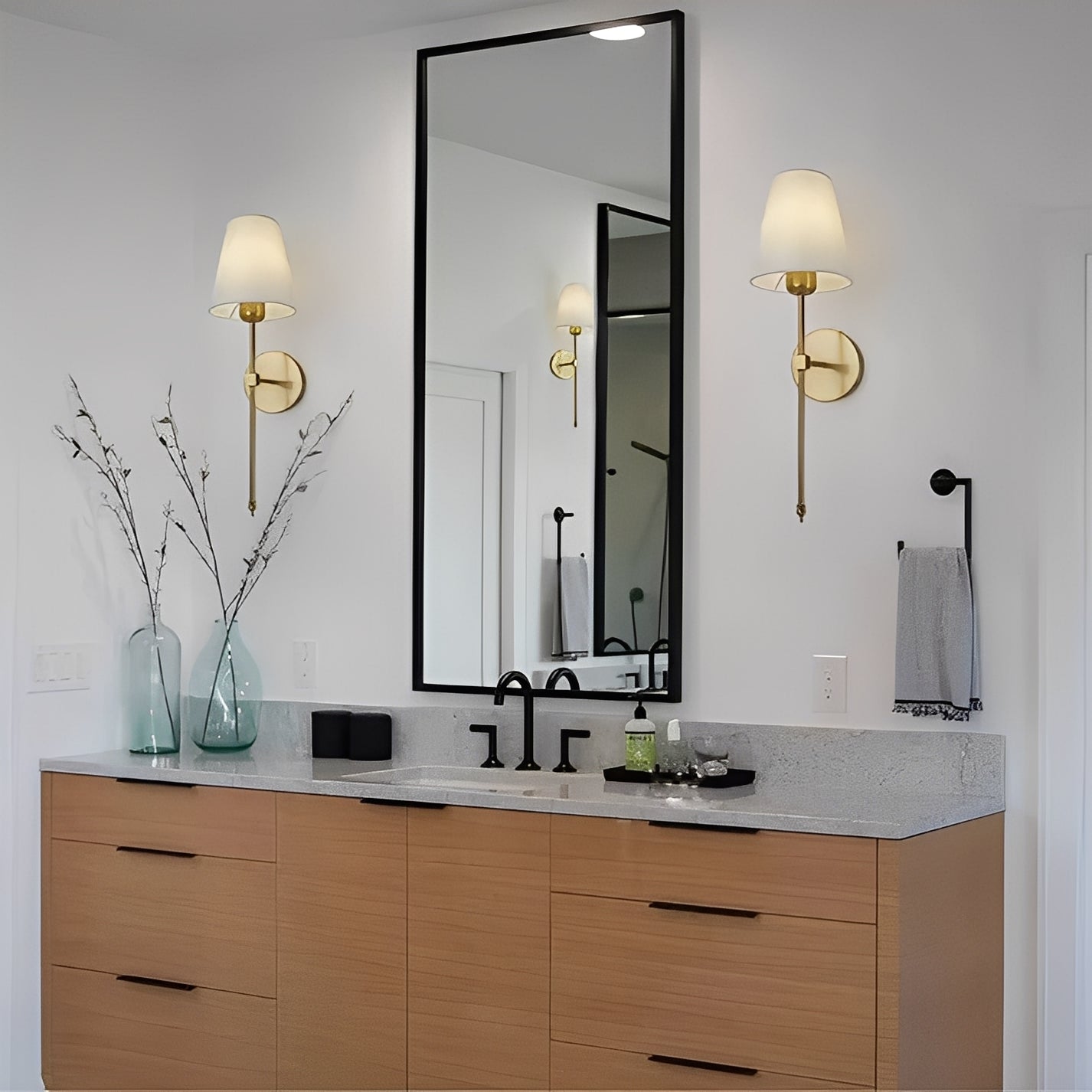 Wireless Wall Lights with Adjustable Color and Brightness, Set of 2