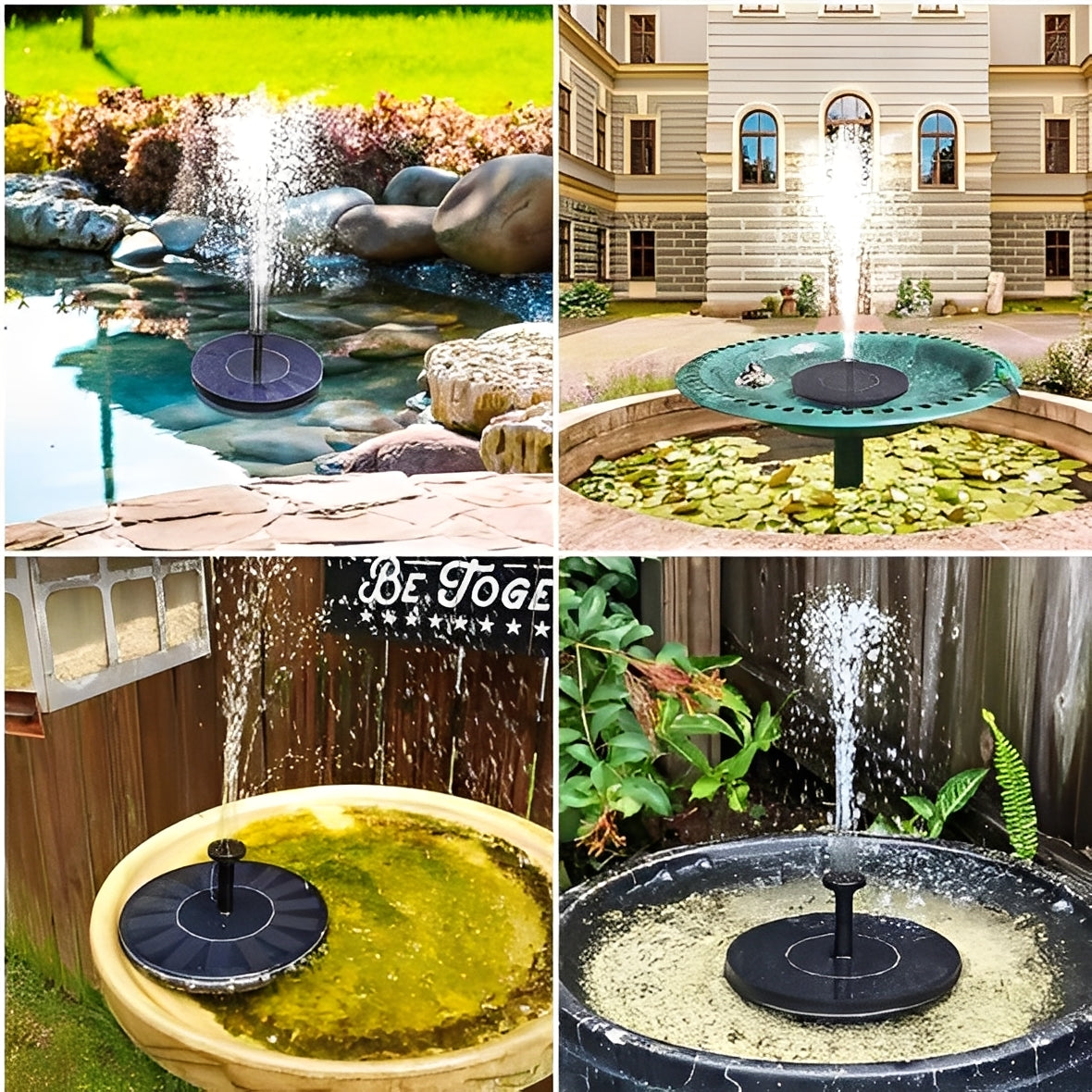 Solar Powered Fountain Pump for Pond and Garden Decoration