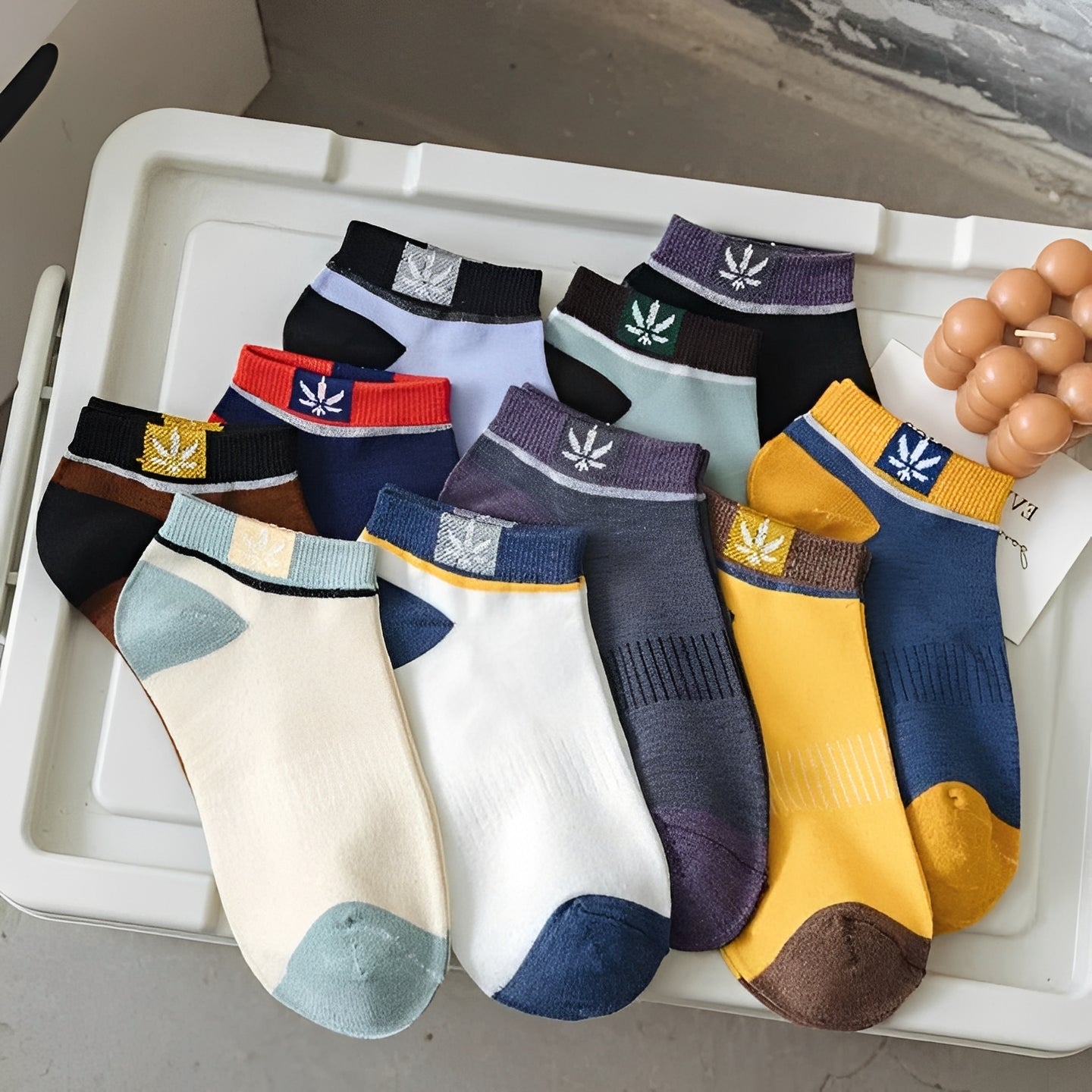 Men’s Ankle Socks, Assorted Colors, 20 Pair Set