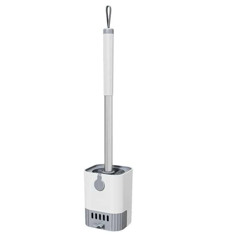 Flexible Toilet Brush with Wall Mount Holder for Modern Bathroom Storage