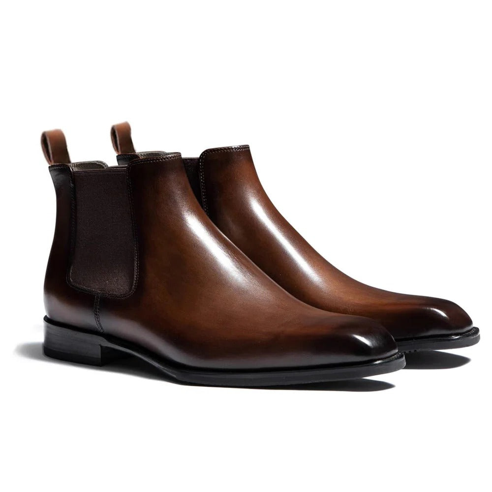 Men's Almond Toe Chelsea Boots with Elastic Sides