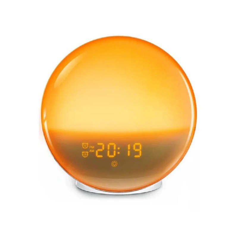 Sunrise Alarm Clock with Sunset Simulation, Bluetooth, App Control, FM Radio & USB Port