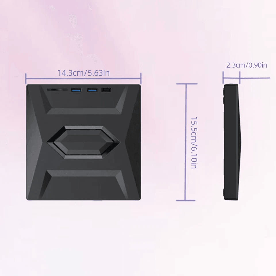 External CD/DVD Drive with SD Card and USB Hub for Laptop and PC