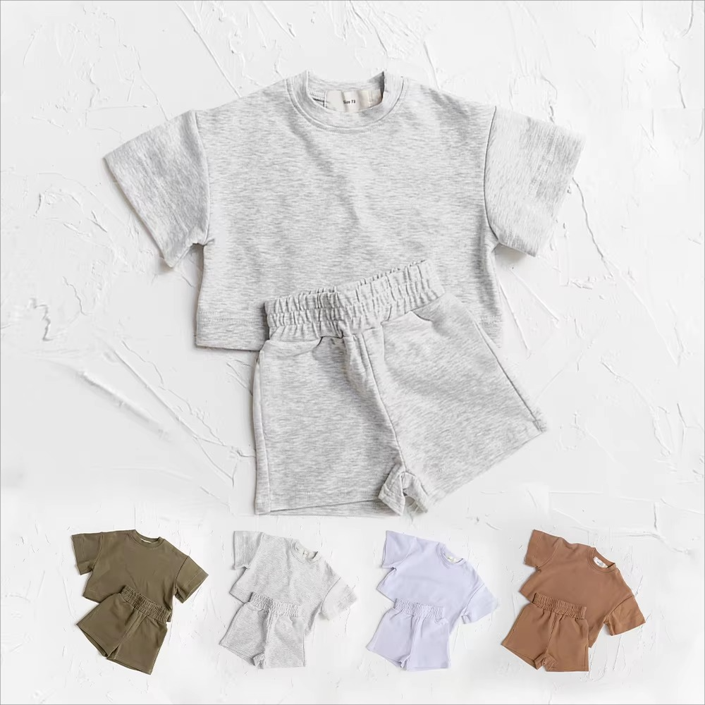 Kid's T Shirt and Shorts Set for Summer Play and Everyday Wear, 2 Piece