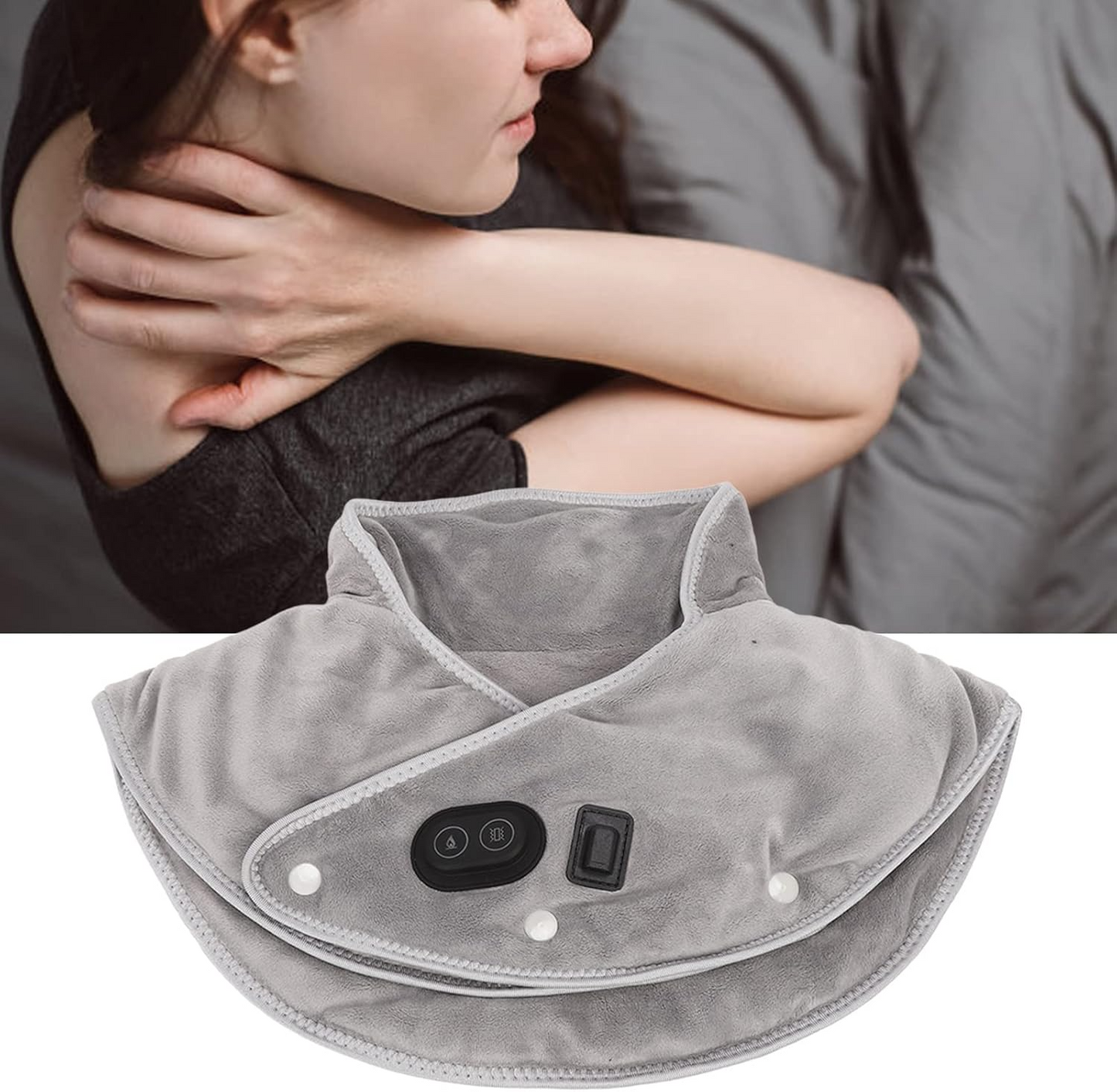 Electric USB Heated Wrap for Neck and Shoulder Pain Relief with 3 Temperature Levels