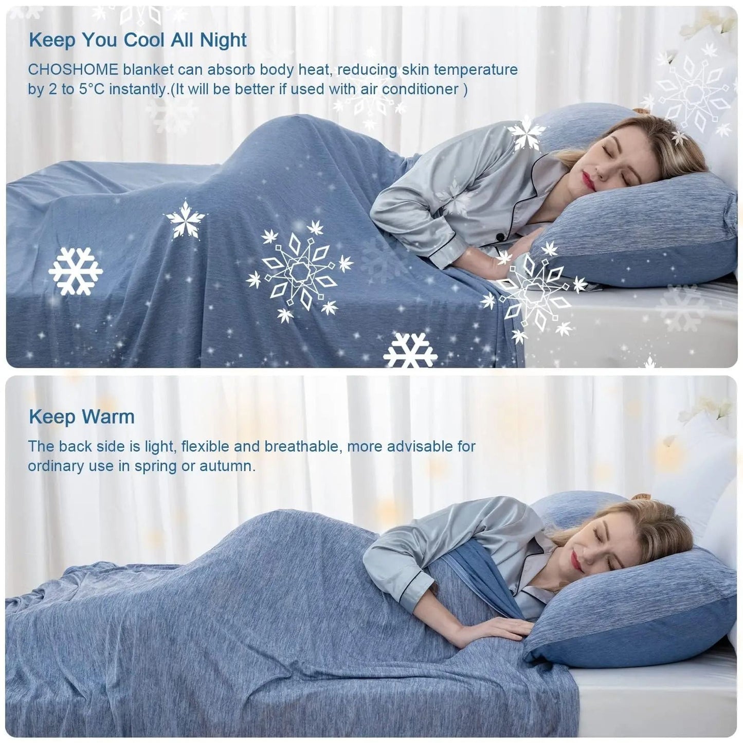 Breathable Lightweight Summer Blanket with Cool-Touch Technology for Warm Nights