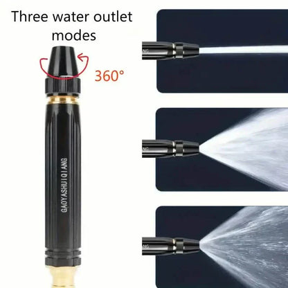 Adjustable Garden Hose Nozzle with Multiple Spray Patterns and Trigger Lock