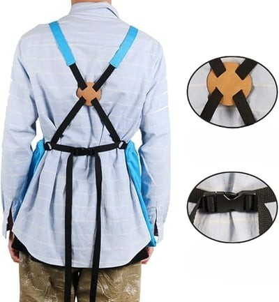 Garden Apron with Oxford Fabric and Cross Back Straps, Adjustable Waist