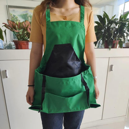 Garden Apron with Oxford Fabric and Cross Back Straps, Adjustable Waist