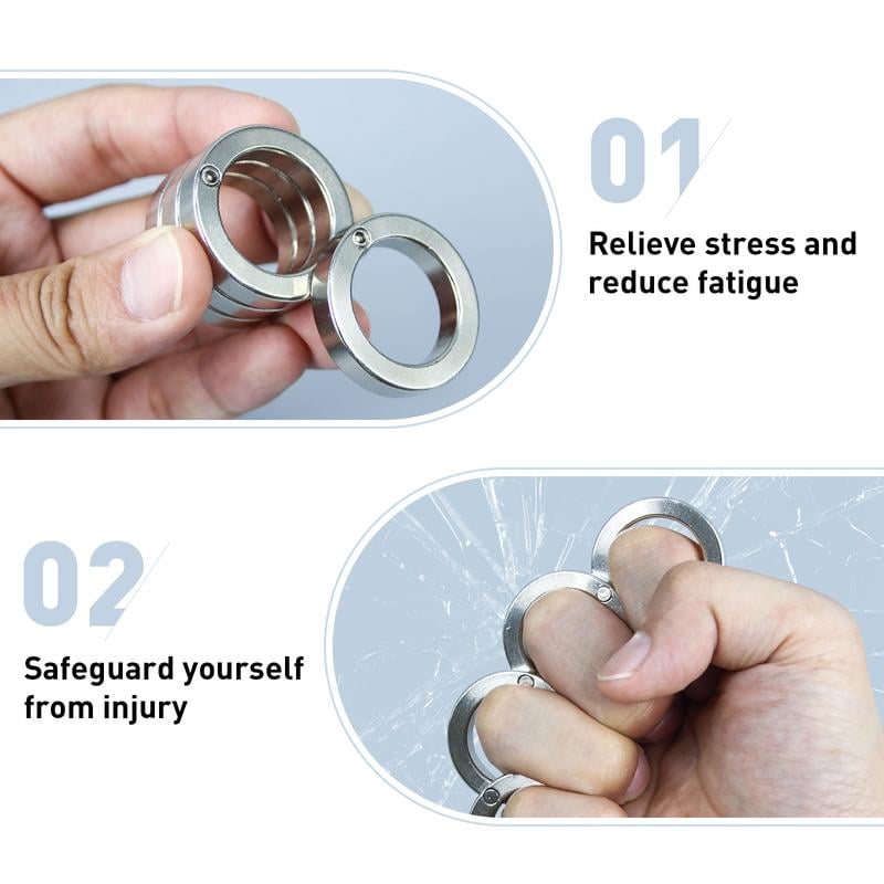 Folding Finger Ring with Metal Frame and Tactile Feedback, Silent Operation