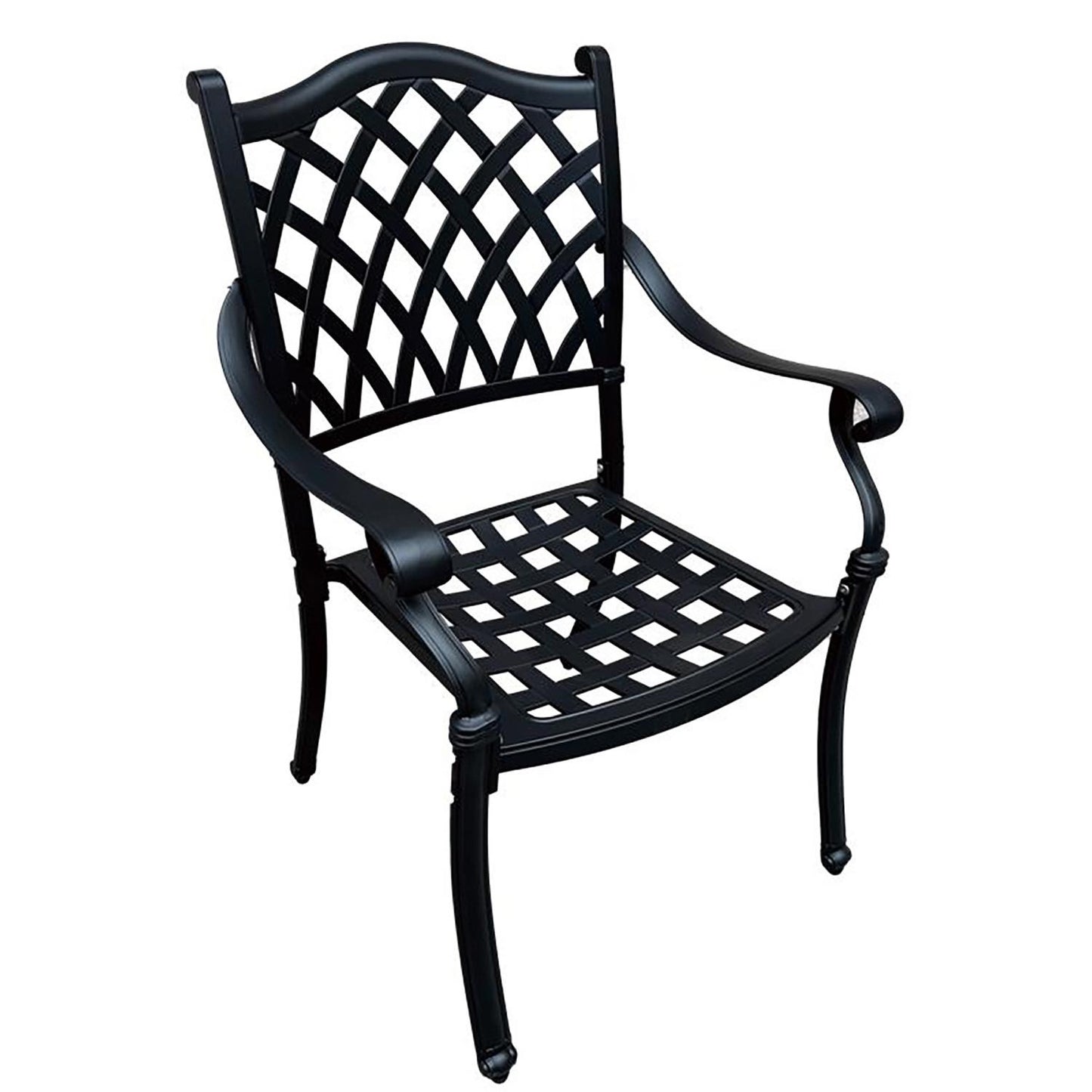 Elana 3-Piece Patio Dining Set for 2, Cast Aluminium Table & 2 Chairs - Black