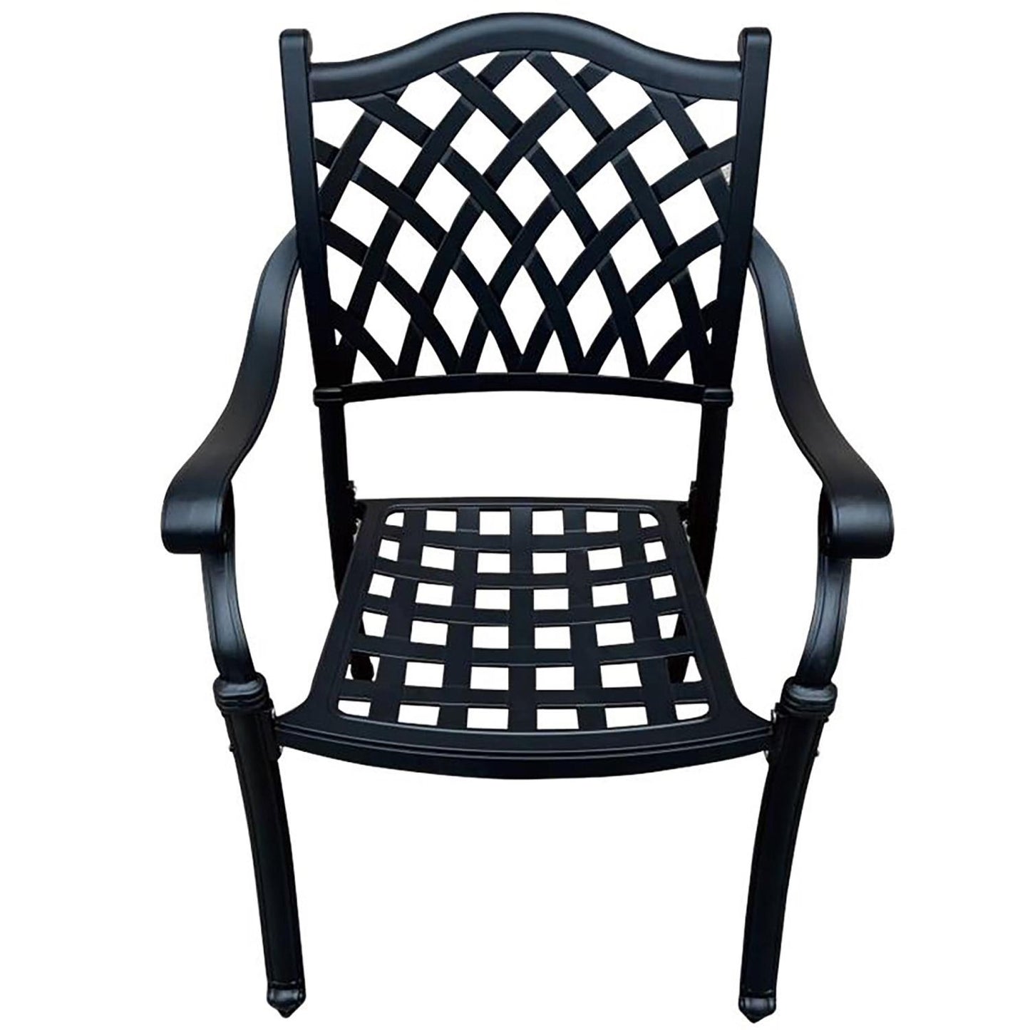 Elana 3-Piece Patio Dining Set for 2, Cast Aluminium Table & 2 Chairs - Black