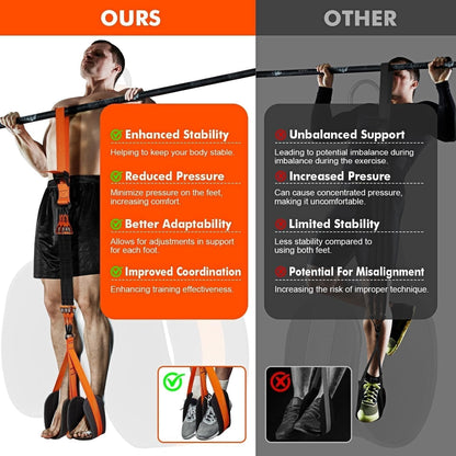 Pull Up Assist Band with Double Foot Loops and Adjustable Straps