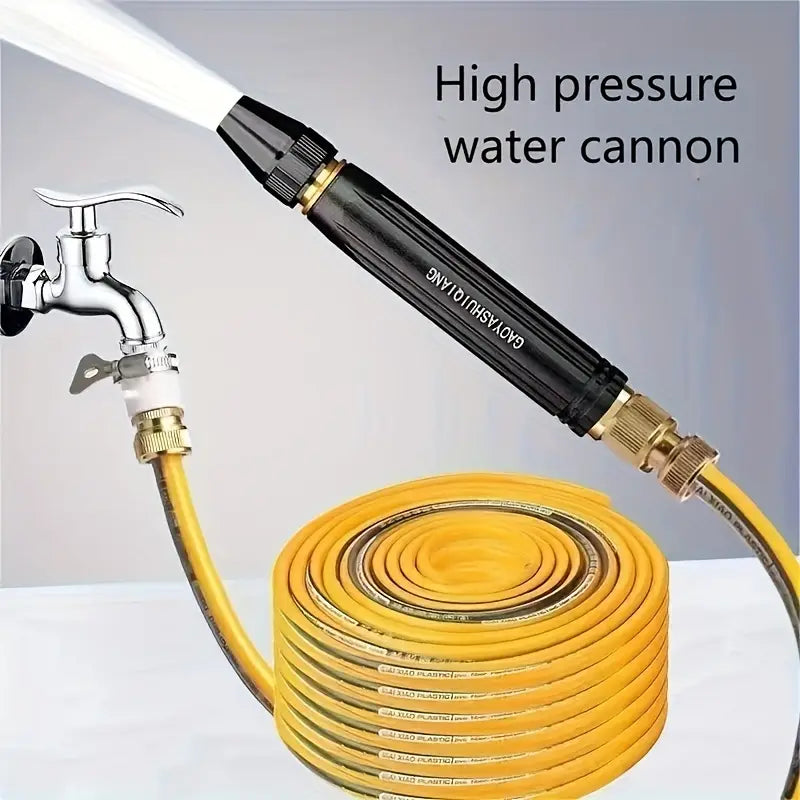 Adjustable Garden Hose Nozzle with Multiple Spray Patterns and Trigger Lock