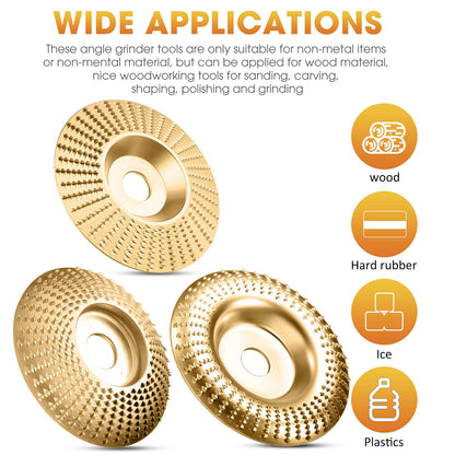 Tungsten Carbide Grinding Disc Set with Flat, Beveled and Arc Discs for Angle Grinder