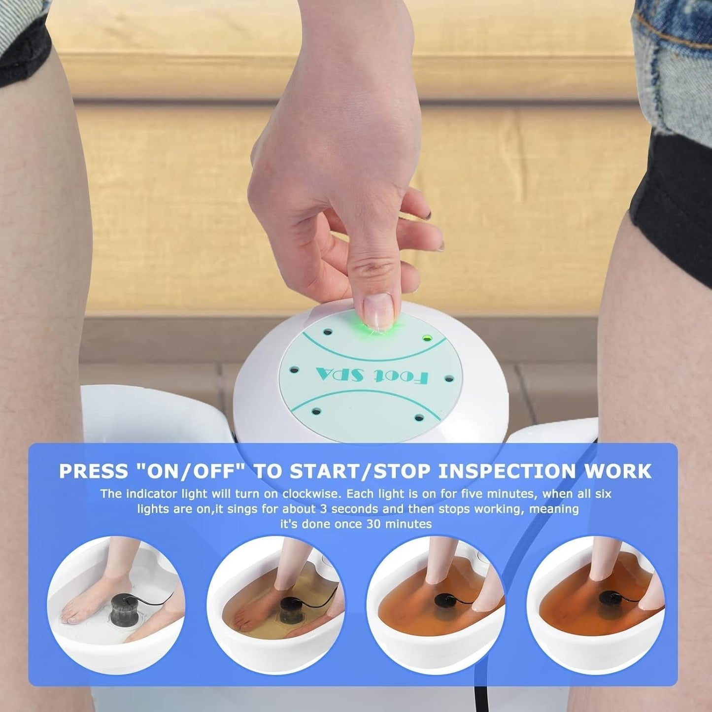 Ionic Detox Foot Spa with Digital Timer and Ionization Array, 30-Minute Sessions