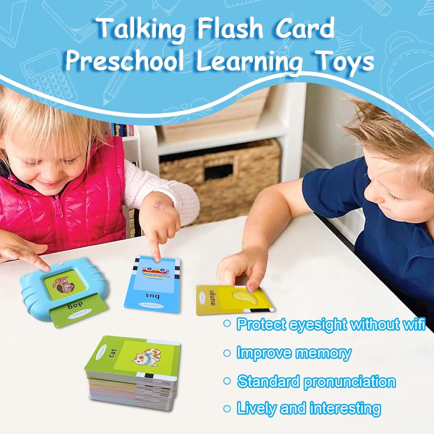 Audio Flash Card Reader with 224 Words and Repeat Function