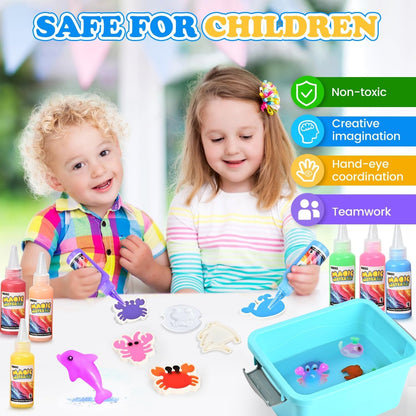 DIY Water Gel Pet Kit with 12 Colors and 12 Molds for Kids