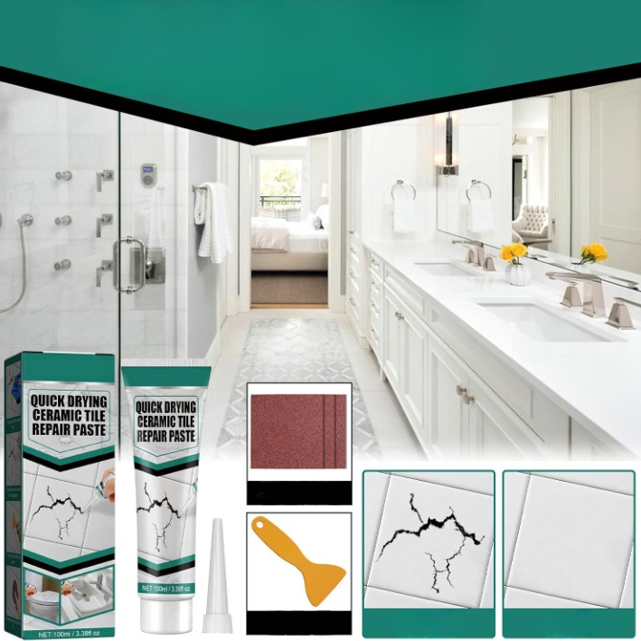Fast-Setting Tile Restoration Filler for Cracks, Chips and Grout Joints