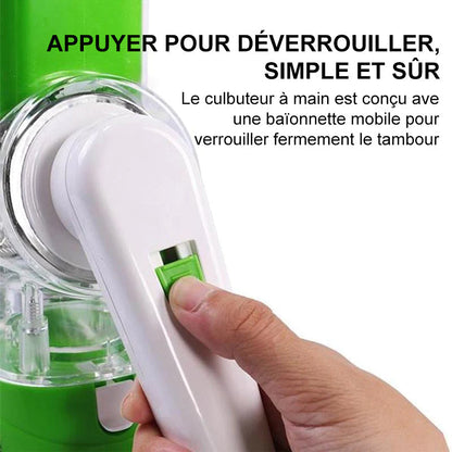 Rotary Vegetable Grater with Hand Crank and Three Interchangeable Blades