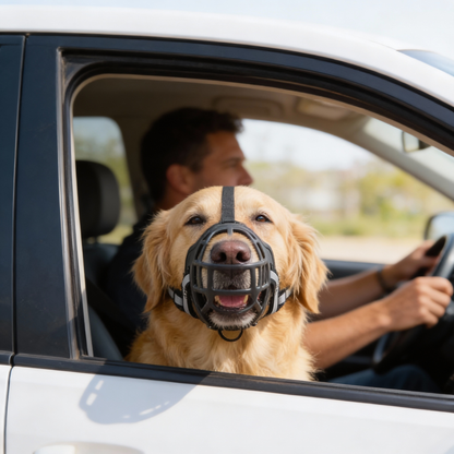 Breathable Mesh Dog Muzzle with Adjustable Straps for Behavior Control