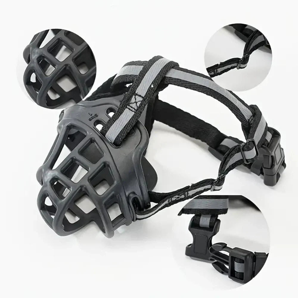 Breathable Mesh Dog Muzzle with Adjustable Straps for Behavior Control