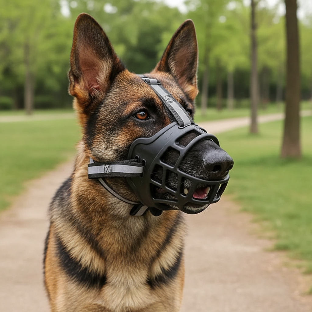 Breathable Mesh Dog Muzzle with Adjustable Straps for Behavior Control