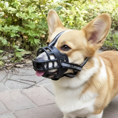 Breathable Mesh Dog Muzzle with Adjustable Straps for Behavior Control