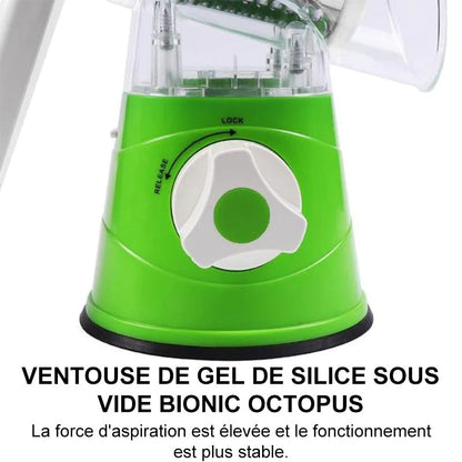 Rotary Vegetable Grater with Hand Crank and Three Interchangeable Blades