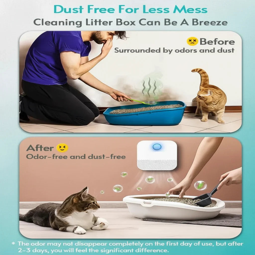 Automatic Cat Litter Odor Neutralizer with Motion Sensor and Dust Reduction