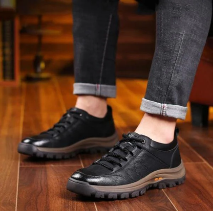 Men's Hand-Sewn Leather Casual Shoes Orthopedic Support