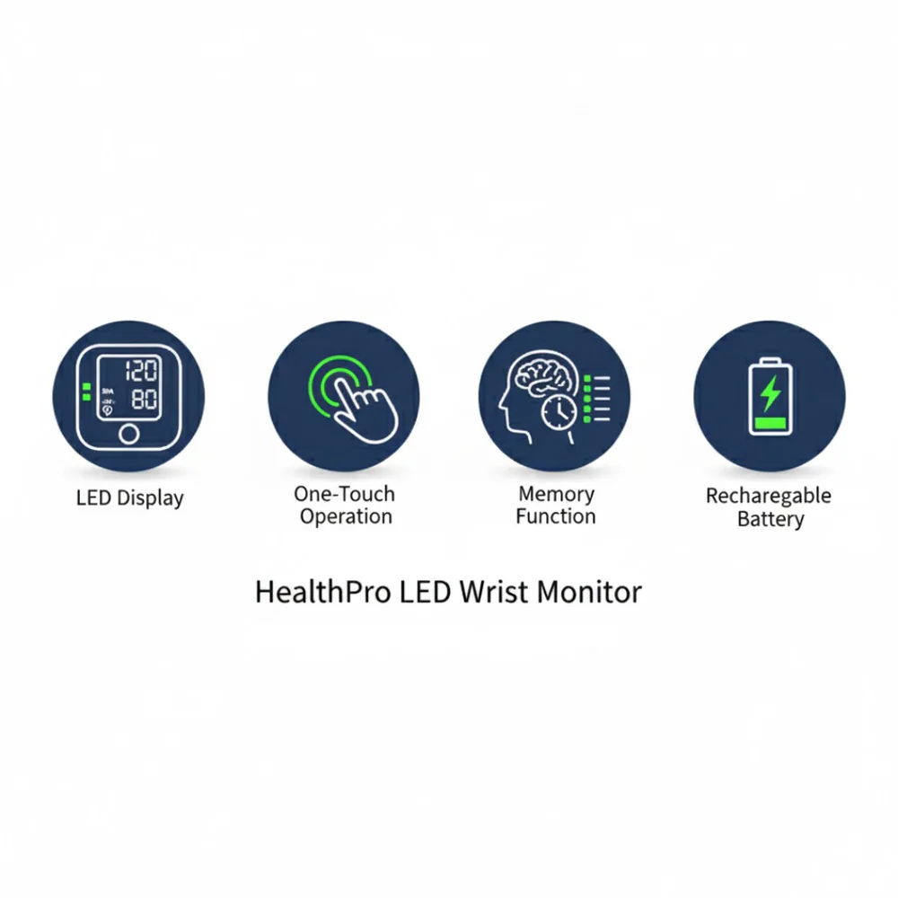 HealthPro LED Wrist Blood Pressure Monitor