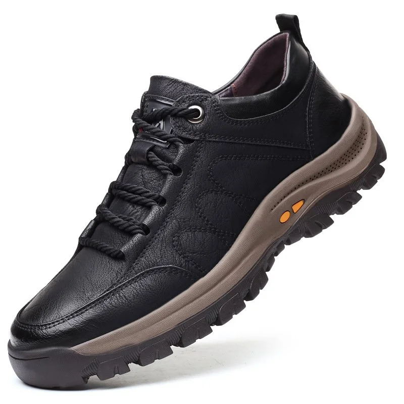 Men's Hand-Sewn Leather Casual Shoes Orthopedic Support