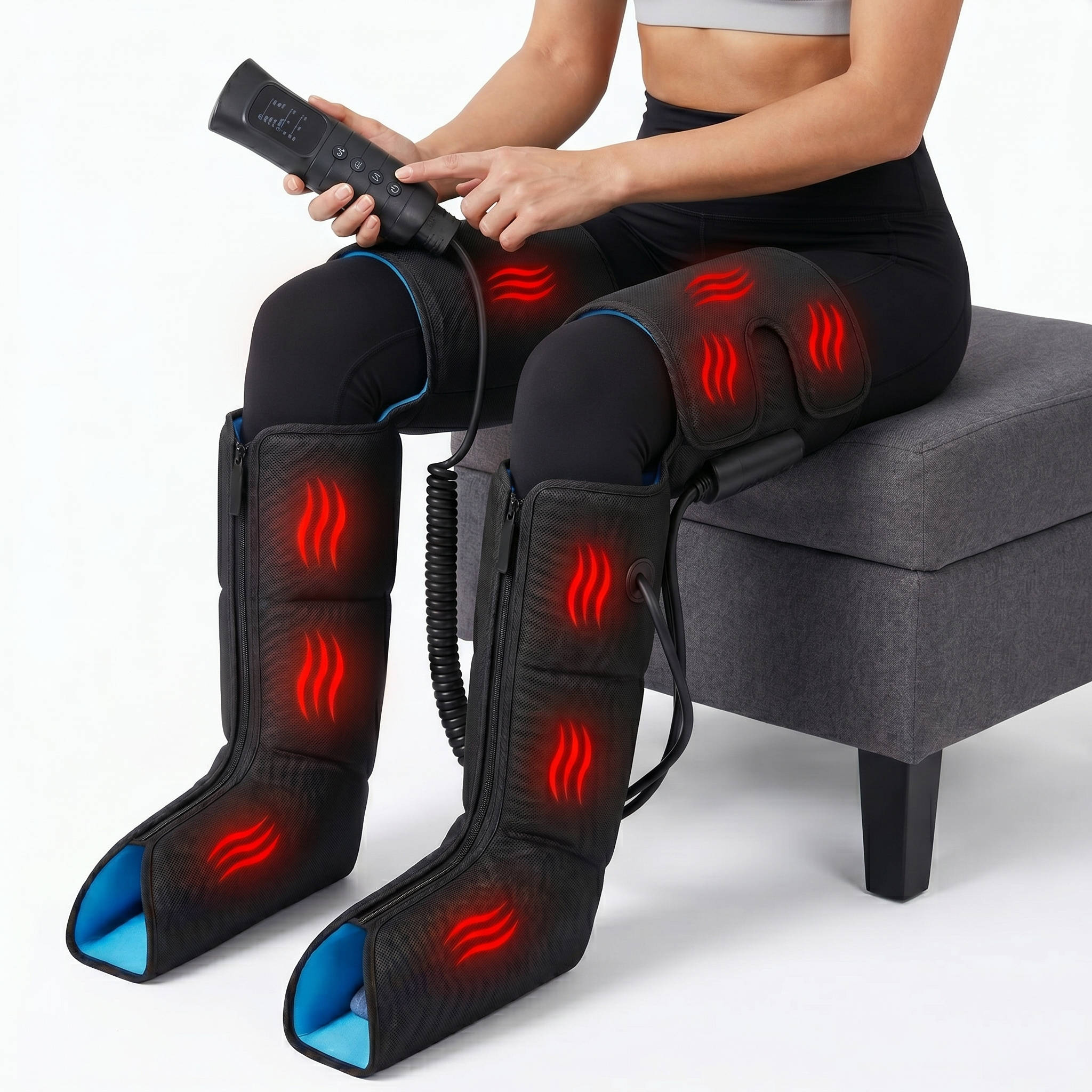 Wireless Air Compression Recovery Boots, Leg and Hip Lymphatic Drainag ...