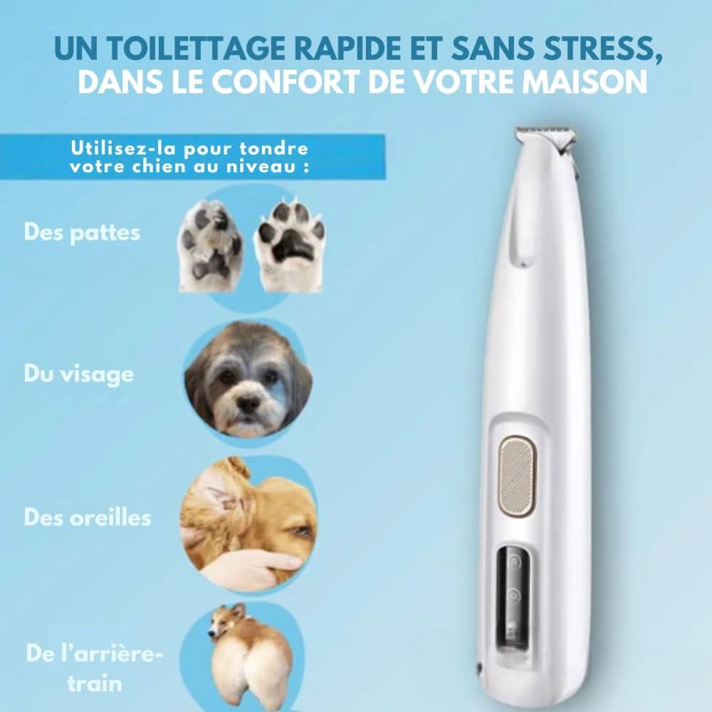 Silent Pet Trimmer with LED Light and Ceramic Blades for Dogs and Cats