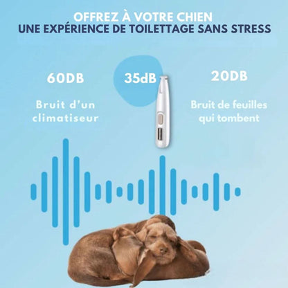 Silent Pet Trimmer with LED Light and Ceramic Blades for Dogs and Cats