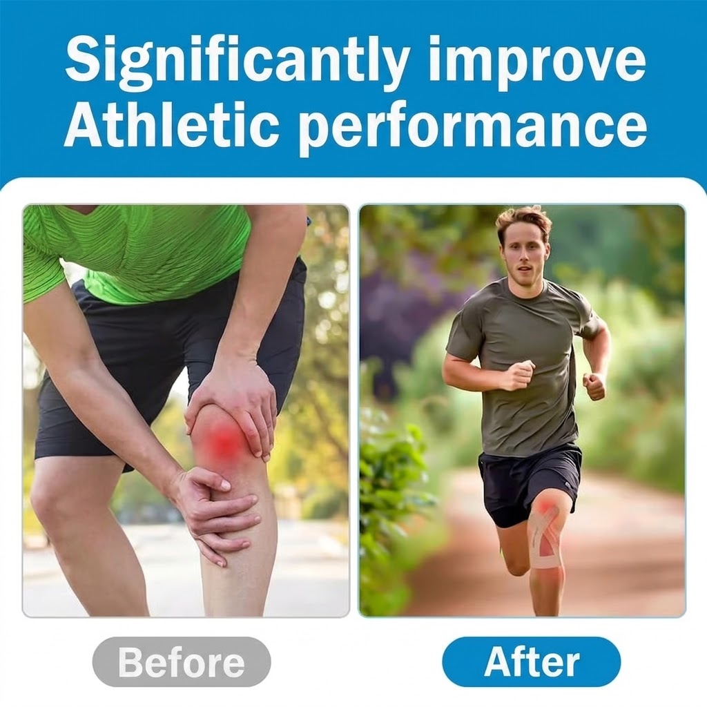 Knee Support Tape, Pre-Cut Kinesio Tape, Breathable Athletic Knee Bandage