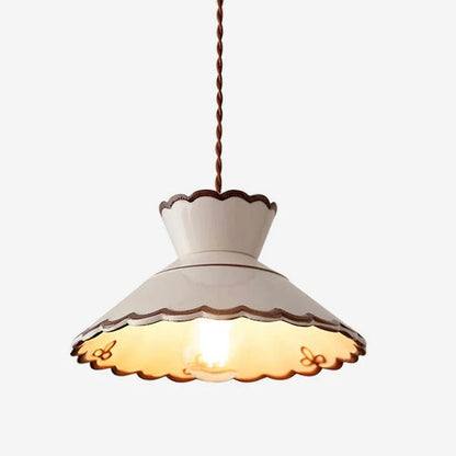 Ceramic Pendant Light pleated shade