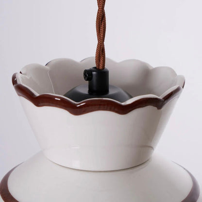 Ceramic Pendant Light pleated shade