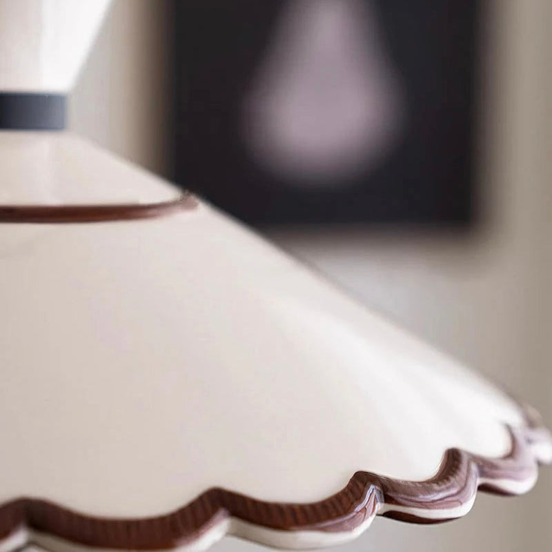 Ceramic Pendant Light pleated shade