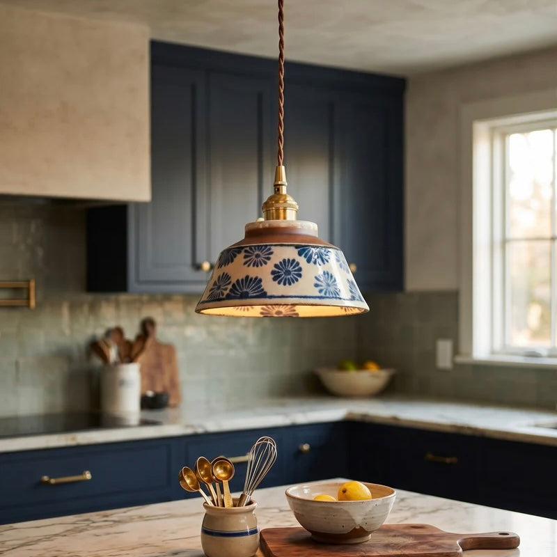 Ceramic Pendant Light Hand Painted