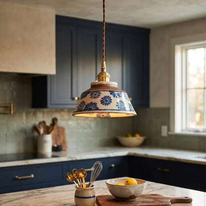 Ceramic Pendant Light Hand Painted