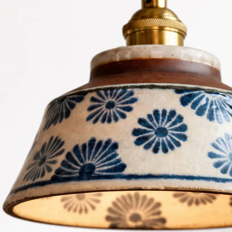 Ceramic Pendant Light Hand Painted