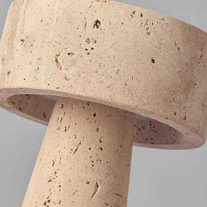 Travertine table lamp with integrated LED light