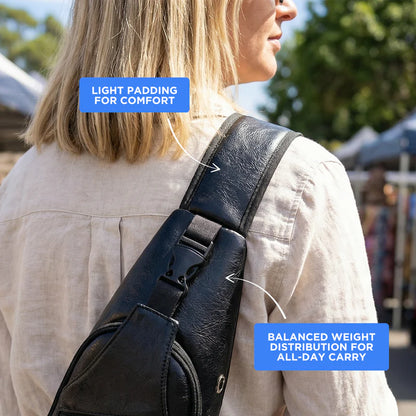 Leather Crossbody Bag with Anti-Theft Design